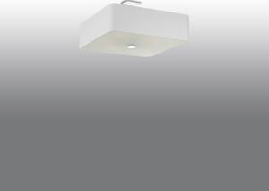 Stropné svietidlo Lokko, 1x biele textilné tienidlo, (biele sklo), (45 cm)