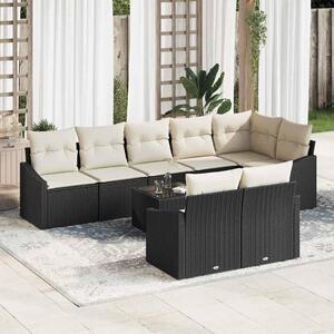 Maison Exclusive – Sedacia súprava, 9 kusov, čierna [syntetický materiál]: Polyratan
