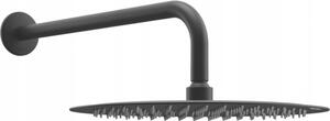 Mexen dažďová sprcha slim 25 cm s sprchovým ramenom, čierna - 79225211-70