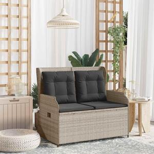 Maison Exclusive - Záhradná lavička Svetlošedá Poly-rattan