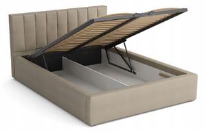 Manželská posteľ s úložným priestorom a roštom 200x200 TARNEWITZ 2 - svetlá šedá