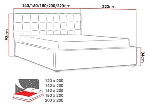 Čalúnená jednolôžková posteľ s roštom 120x200 WARNOW 2 - tmavá šedá