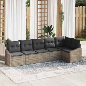 Maison Exclusive – Sedacia súprava, 6 kusov, sivá [syntetický materiál]: Polyratan
