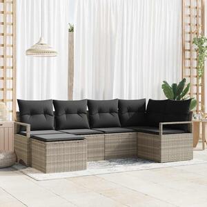 Maison Exclusive – Sedacia súprava, 6 kusov, tmavosivá [syntetický materiál]: Polyratan