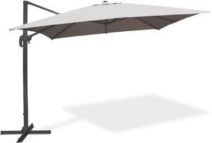 FIELDMANN FDZN 5107 Závesný slnečník s rozmerom 3x3 m, svetlosivý poťah z 100% polyesteru 250 g, materiál: hliník/oceľ/polyester, 8 oceľových rebier 14 × 24 mm