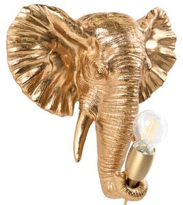 Nástenná lampa zlatá polyresín zvierací motív tvar slona moderný glamour štýl nočná lampa obývacia izba spálňa