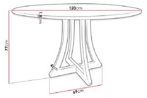Okrúhly kuchynský stôl TULZA 2 - lesklý biely / lesklý čierny