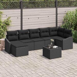 Maison Exclusive – Sedacia súprava, 8 kusov, čierna [syntetický materiál]: Polyratan