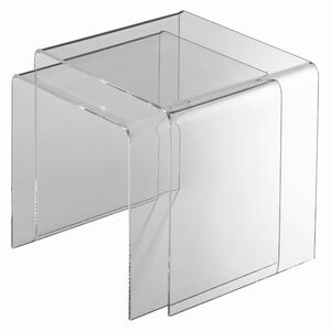 SADA ZASÚVACÍCH STOLÍKOV, číra, plast, 40/33/36/33/33 cm - Online Only obývacie izby, Online Only