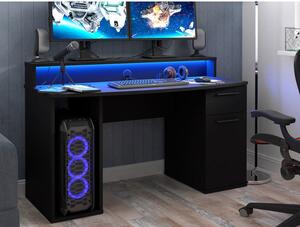 Stôl na PC s LED osvetlením FIEL - čierny