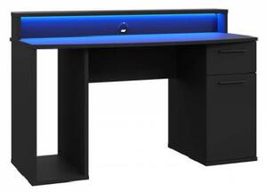 Stôl na PC s LED osvetlením FIEL - čierny