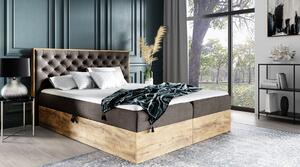Boxspringová posteľ CHANTELLE 3 - 160x200, hnedá + topper ZDARMA