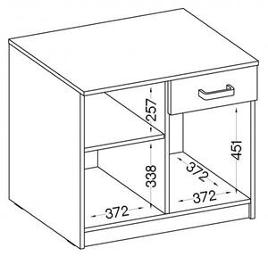 Písací stôl so skrinkou MABAKA 1 - šedý