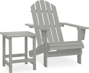 Maison Exclusive – Záhradná stolička Adirondack so stolíkom z masívneho smrekového dreva, sivá