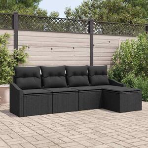 Maison Exclusive – Sedacia súprava, 5 kusov, čierna [syntetický materiál]: Polyratan