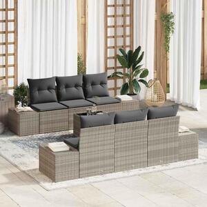 Maison Exclusive – Sedacia súprava, 7 kusov, tmavosivá [syntetický materiál]: Polyratan
