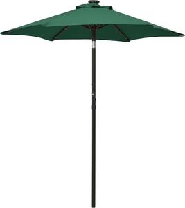 Maison Exclusive – slnečník s LED osvetlením, zelený, 200 x 211 cm, hliník