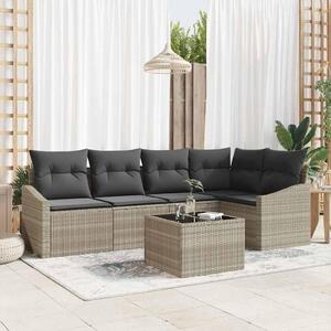 Maison Exclusive – Sedacia súprava, 6 kusov, tmavosivá [syntetický materiál]: Polyratan