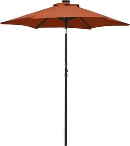 Maison Exclusive – Slnečník s LED osvetlením, terakota, 200 × 211 cm, hliník