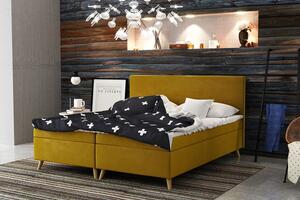 Čalúnená posteľ BLAIRE - 160x200, žltá