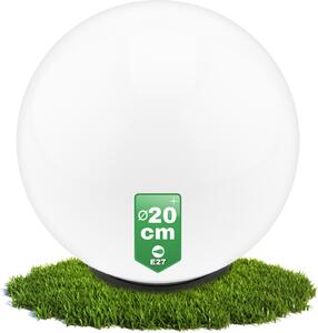 Guľové svetlo vonkajšie vonkajšie guľové svetlo guľová lampa záhradná guľová vonkajšia lampa guľová cesta svetlo guľa odolná voči poveternostným vplyvom IP44 biela zásuvka E27 Ø 20cm