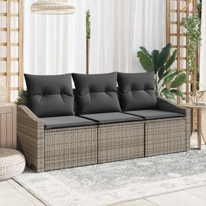 Maison Exclusive – Sedacia súprava, 3 kusy, sivá [syntetický materiál]: Polyratan