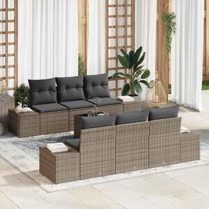 Maison Exclusive – Sedacia súprava, 7 kusov, sivá [syntetický materiál]: Polyratan