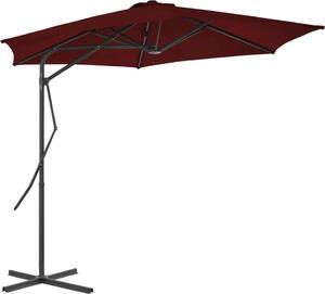 Maison Exclusive – slnečník s oceľovou tyčou 300 x 230 cm, bordová farba