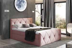 Kontinentálna posteľ 120x200 CARMEN LUX - ružová + topper ZDARMA
