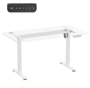 Výškovo nastaviteľný elektrický stôl Ergo Office max. výška 1160 mm max. - 80 kg bez stolovej dosky biely ER-400 W