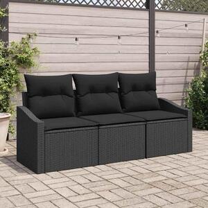 Maison Exclusive – Sedacia súprava, 3 kusy, čierna [syntetický materiál]: Polyratan