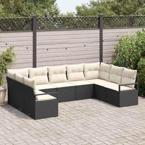 Maison Exclusive – Sedacia súprava, 9 kusov, čierna [syntetický materiál]: Polyratan