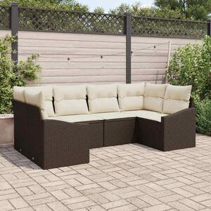 Maison Exclusive – Sedacia súprava, 6 kusov, hnedá [syntetický materiál]: polyratan