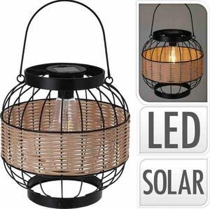 Solárny lampáš kov, ratan 24x24 cm KO-C46999560