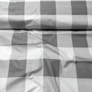 Bavlnená látka, vzor kocka šedá 8 cm mix, metráž 150 cm