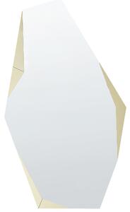 Nástenné zrkadlo zlaté sklo MDF 68 x 120 cm nepravidelný asymetrický tvar bez rámu moderný štýl doplnky