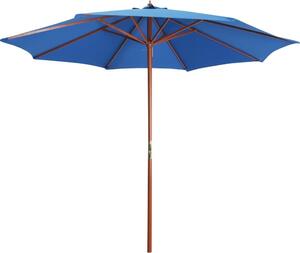 Maison Exclusive - Slnečník s dreveným stožiarom 300x258 cm Modrý