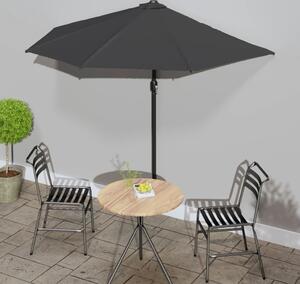 Maison Exclusive – balkónový slnečník s hliníkovou tyčou, antracitová farba, 270 x 144 cm, polkruhový