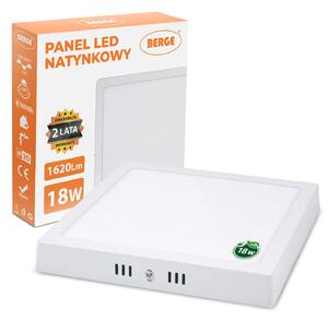 BERGE LED panel štvorcový 225x225x35mm prisadený - 18W - 230V - 1620Lm - neutrálny