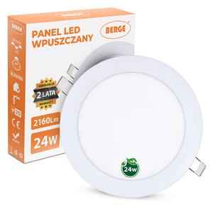 BERGE LED panel kruhový - 300x300x17mm vstavaný - 24W - 230V - 1900Lm - neutrálny