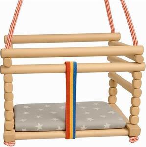 Hojdačka Baby Mix z prírodného bukového dreva + vankúš