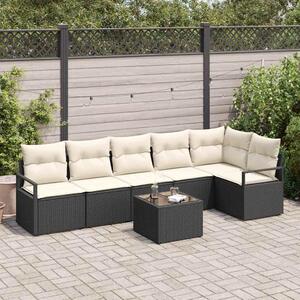 Maison Exclusive – Sedacia súprava, 7 kusov, čierna [syntetický materiál]: Polyratan