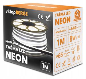 ECOLIGHT LED pásik NEON - 230V - 1m - 8W/m - IP68 - vodotesný - neutrálna biela