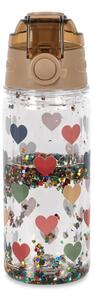 Fľaša na pitie Glitter Hearts 400 ml