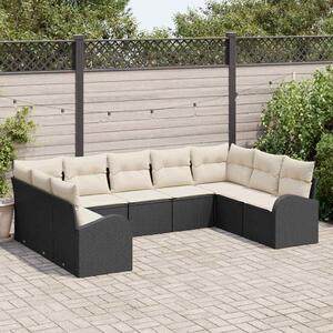Maison Exclusive – Sedacia súprava, 9 kusov, čierna [syntetický materiál]: Polyratan