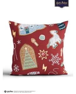 Bavlnená obliečka na vankúš Renforcé 40 × 40 cm - Cozy Christmas tmavo červené