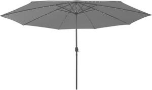 Maison Exclusive – slnečník s LED osvetlením, 400 cm, antracitová farba