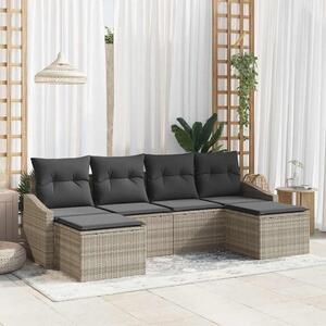Maison Exclusive – Sedacia súprava, 6 kusov, tmavosivá [syntetický materiál]: Polyratan