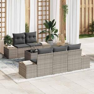 Maison Exclusive – Sedacia súprava, 6 kusov, sivá [syntetický materiál]: Polyratan