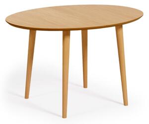 Rozkladací jedálenský stôl v dekore duba v prírodnej farbe 90x120 cm Oqui – Kave Home